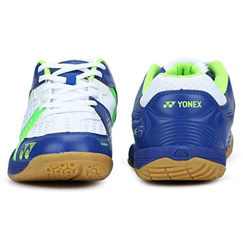 Image of Yonex All New Badminton Non-Marking Shoes, White/Royal Blue/Green - 10 UK