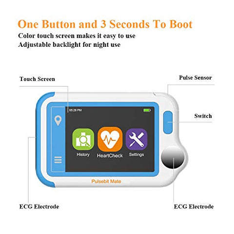 Image of Wellue Portable Handheld Personal Heart Health Monitoring Device with PC Software for Fitness, Home Use, General Wellness and Pulse bit Mate