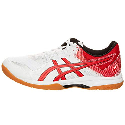 Image of ASICS Men's Gel-Rocket 9 White/Classic Red Badminton Shoes-11 UK (46.5 EU) (12 US) (1071A030)