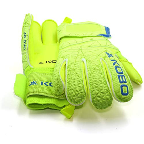 Image of Kobo GKG-07 Football/Soccer Goalie Goal Latex Keeper Gloves, Strong Grip for The Toughest Saves, with Finger Spines to Give Splendid Protection and Comfort, 8.5, with Finger Save