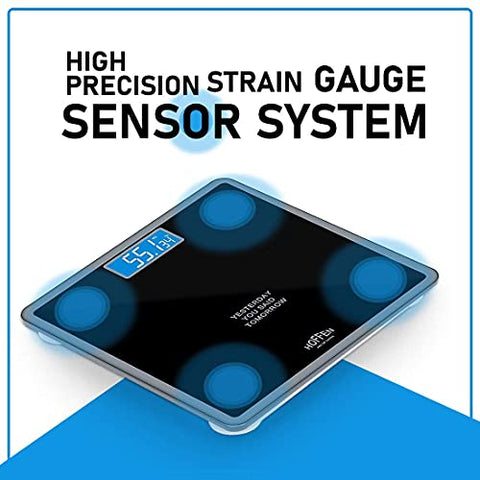 Image of Hoffen (India) Digital Electronic LCD Personal Health Body Fitness Weighing Scale (Black) with 2 Years Warranty