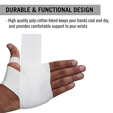 Image of Everlast - 4455WHT Boxing Hand Wraps White 120