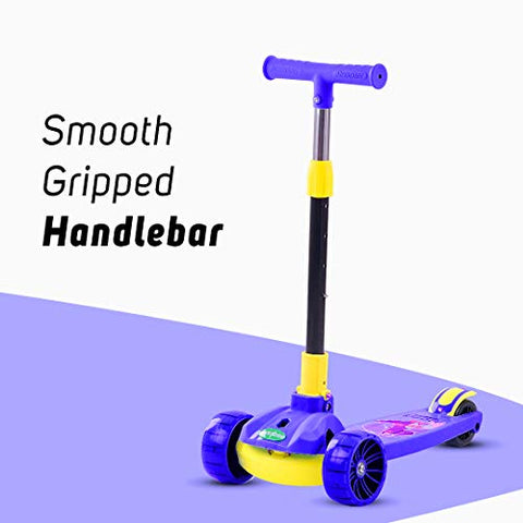 Image of GoodLuck Baybee Skate Scooter for Kids, 3 Wheel Kids Scooter Smart Kick Scooter with Fold-able & Height Adjustable Handle, Runner Scooter (Smart Blue)