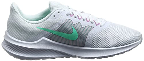 Image of Nike Women's WMNS Downshifter 11 White/Green Glow-Infinite Lilac Running Shoes-5 Kids UK (CW3413-101)