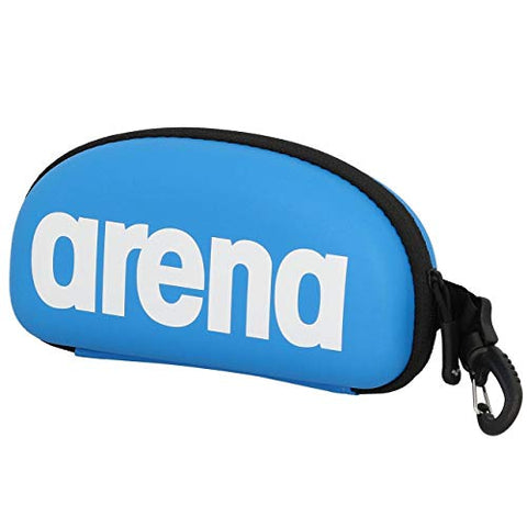 Image of arena Swim Goggle Case, Cyan / White
