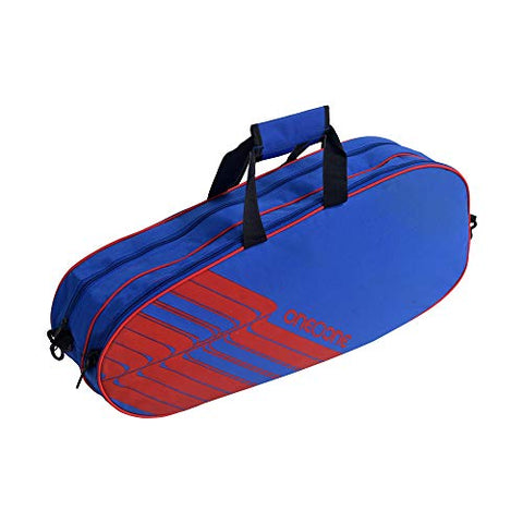 Image of One O One - Lines Collection Double Compartment - Badminton/Tennis Kitbag (Blue + Red)
