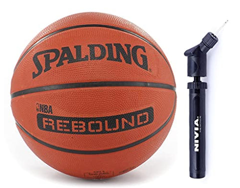 Image of Spalding Basketball Rebound 6 Combo ( Spalding NBA Rebound, Size 6,Brick + Nivia Ball Air Pump)