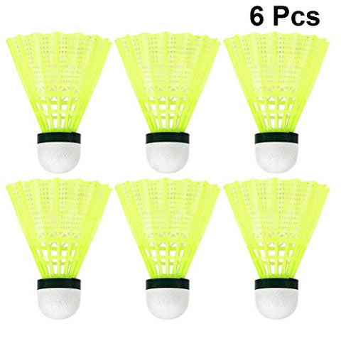 Image of BESPORTBLE 6pcs Nylon Badminton Shuttlecocks Badminton Birdies Balls for Kids Adult Indoor Outdoor Sports Activities Yellow