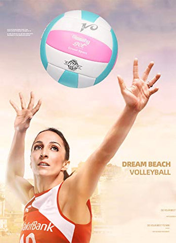 Image of Premium Volleyball - Waterproof Indoor/Outdoor Official Volleyball for Boys/Girls, Gift for Birthday, Xmas Dayï¼Ë†Pinkï¼Å’Blueï¼Å’Whiteï¼â€°