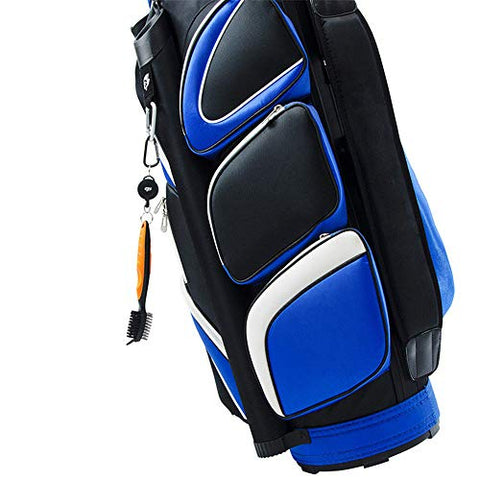 Image of Pack of 2 Golf Brush Club Groove Cleaner with 2 Ft Retractable Zip-line and Aluminum Carabiner Cleaning Tools Lightweight and Stylish (Black+Red)