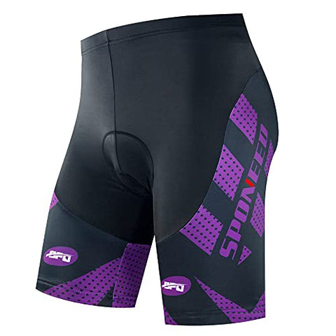 Image of sponeed Cycle Shorts Padded Men Moisture Wicking Bike Sportswear Half Pants Padded US L Deep Purple
