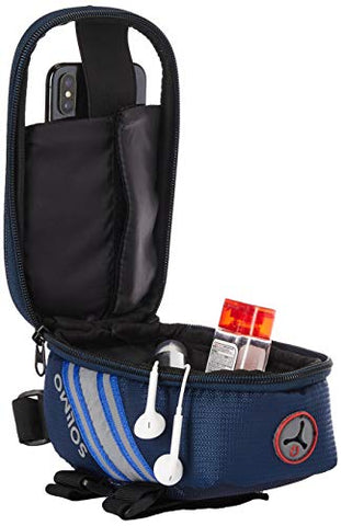 Image of Amazon Brand - Solimo Bicycle Saddle Bag with Touchscreen Pocket for Smartphone, Blue