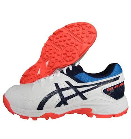 Image of ASICS Unisex-Adult Gel-Peake White/Peacoat Leather Cricket Shoes-10 UK (1113A023)