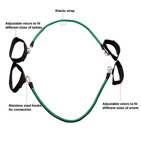 Image of HoDrme 2 Sets of Volleyball Training Aid-Volleyball Rebounder & Resistance Band-Great Trainer for Solo Practice of Serving Tosses, Arm Swings and Passing Technique