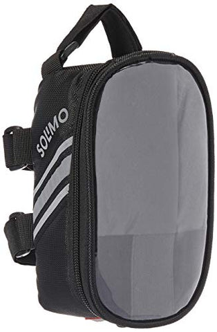 Image of Amazon Brand - Solimo Bicycle Saddle Bag with Touchscreen Pocket for Smartphone, Black