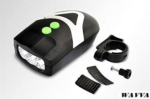 Image of Wavva LED Light Orange Bicycle Bike Accessories Adjustable Safety Warning Loud Horn Black (3 Modes)