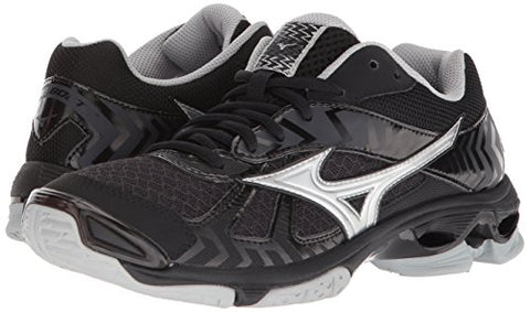 Image of Mizuno Wave Bolt 7 Volleyball Shoes, Black/Silver, Women's 6.5 B US
