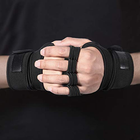 Image of Sportneer Gym Gloves with Wrist Support Grip and Breathable Glove Design Used for Weight Lifting, Pull Up, Crossfit, Cycling, Driving, Fitness, Gym Training(L)
