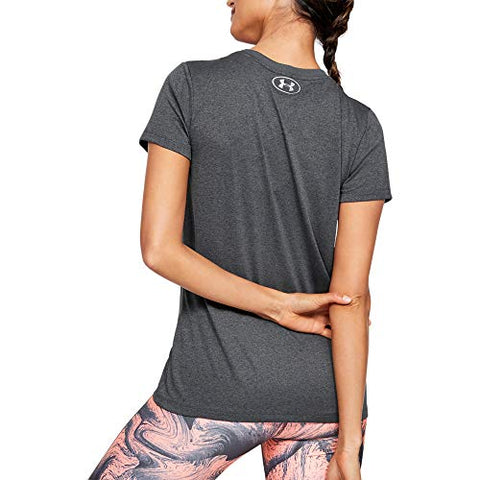Image of Under Armour Women's Tech T-Shirt, Carbon Heather/Metallic Silver, Large