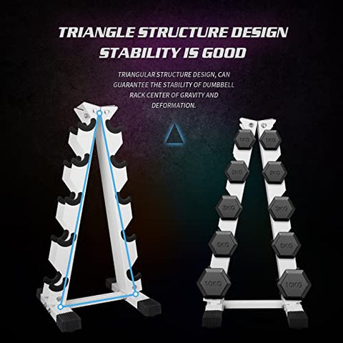 Image of HAI+ Dumbbell Storage Rack Stand Holder, Solid Steel Dumbbell Rack Holder, A-Frame 3 Tier Weight Dumbbell Storage Racks, Free Weights Dumbbells Set for Home Gym Exercise (5 Tier)
