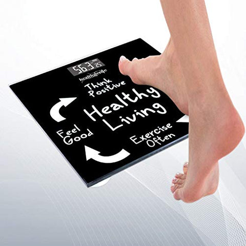 Image of Healthgenie Digital Weight Machine, Weighing Machine For Human Body Digital Weighing Scale, With USB Charging & 1 Year Warranty (Healthy Living), Black.