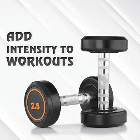 Image of Klikfit Rubber Dumbbells, 2.5 KG (Black) (2.5kg x 2pcs)
