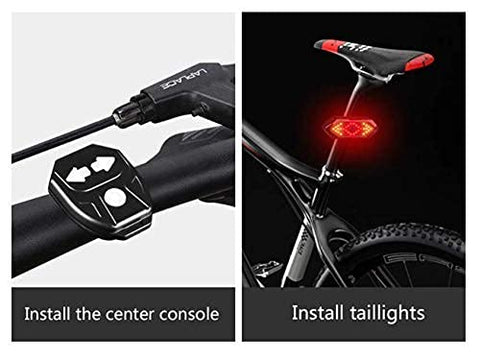 Image of Lista Bicycle Tail Light USB Rechargable Smart Wireless Remote Control Turn Signal Warning Lamp Bike Taillight