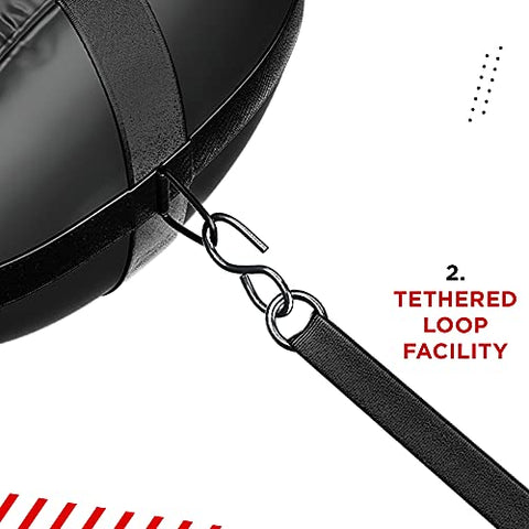 Image of RDX Punching Bag Heavy Boxing Bag, 8pc Filled 4ft 5ft Anti Swing Kickboxing Adult Set, Maya Hide Leather, Punch Gloves Ceiling Hook Hanging Chains, MMA Muay Thai Workout Home Gym Fitness Training