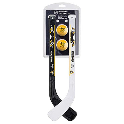 Image of Franklin Sports NHL Pittsburgh Penguins Mini Hockey 2 Piece Player Stick Set