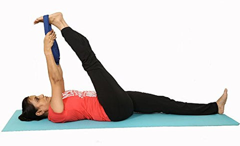 Image of Yogasya - Yoga Belt - 8 Feet Length - 1.5" Width - Yoga Props - for Safe, Perfect & Challenging Yoga Posture - Blue