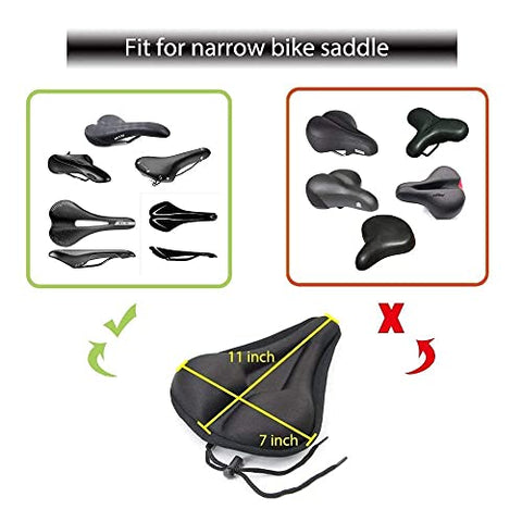 Image of NKSA Bicycle Silicone Gel Seat Saddle Cover Soft Cushion Black
