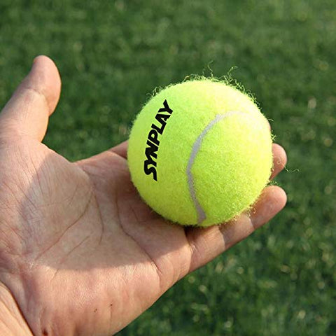 Image of SYNPLAY SS00160 Rubber Cricket Tennis Ball, Size Standard (Yellow, Fluorescent)