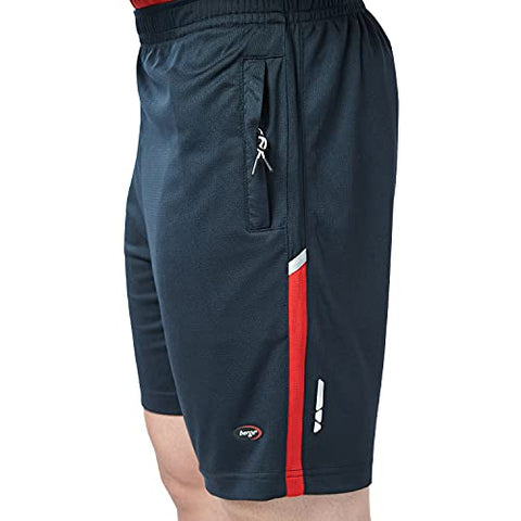Image of berge' Men's Instadry Dryfit Polyester Lightweight Soft Fabric Long Shorts with Secure Zipper Pockets (Navy Colour)