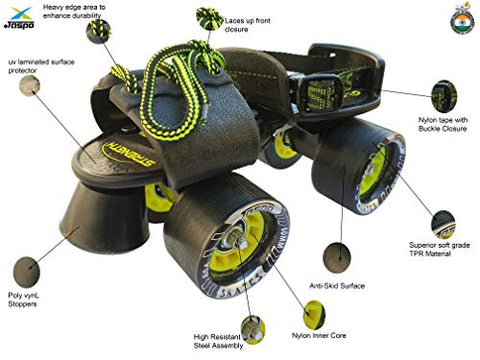 Image of JASPO Tenacity ZXI Adjustable Roller Skates (Black)