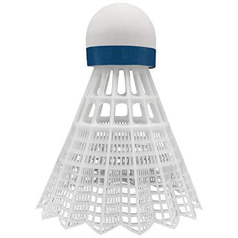 Image of Champion Sports Nylon Indoor Shuttlecock, 6 PACK/white/blue band