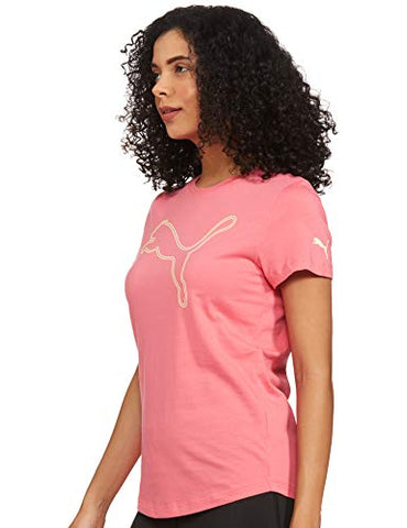 Image of Puma Women's Graphic Regular T-Shirt (84789603_Sun Kissed Coral_L)