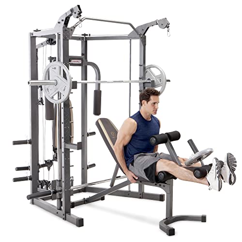 Marcy Smith Machine with Bench and Weight Bar Home Gym
