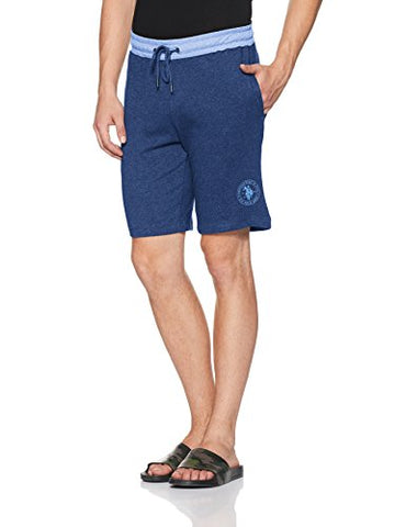 Image of U.S. Polo Assn. Athleisure Men's Shorts (I635-433-CP_Denim Melange/Blue Melange_Small)