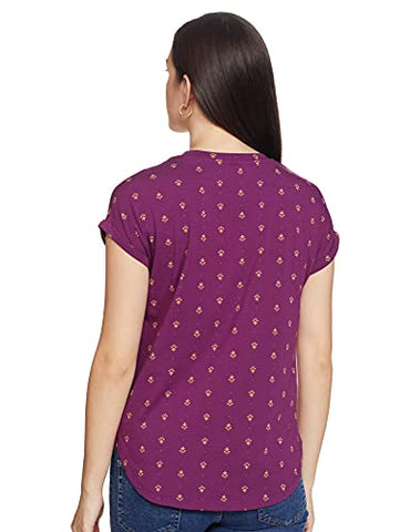 Image of Amazon Brand - Myx Women's Loose T-Shirt (PAG 103_Black and Purple XXXX-Large)