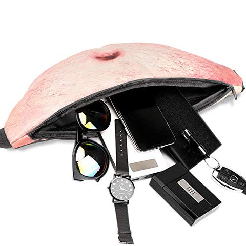 Image of Dad Funny Bag, Bag Gag Gift Dad Waist Bag Beer 3D Men Beer Belly Waist Packs with Adjustable Belt for White Elephant Exchange Christmas Gifts Xmas Birthday Party Halloween April Fools’ Day