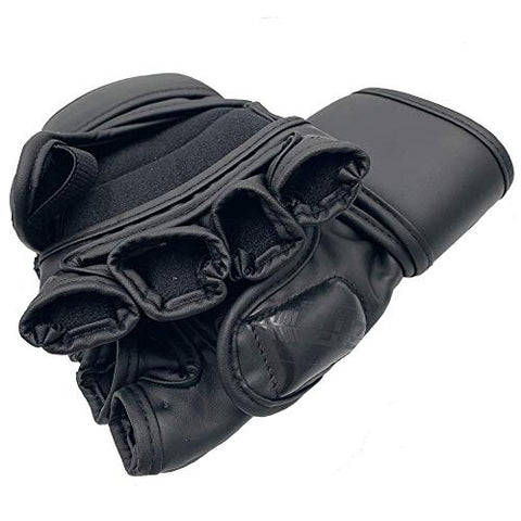 Image of ZTTY MMA Gloves Martial Arts Training Sparring Punching Bag Gloves for The Kickboxing with Microfiber Leather (Black-P, L-XL)