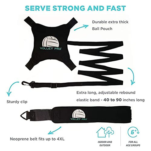 Image of Volley Pro Premium Volleyball Rebounder & Serving Trainer.Solo Volleyball Spike Trainer for Indoor or Outdoor Spiking & Serve Practice.Volleyball Training Equipment Aid.Beginner Volleyball Server Kit