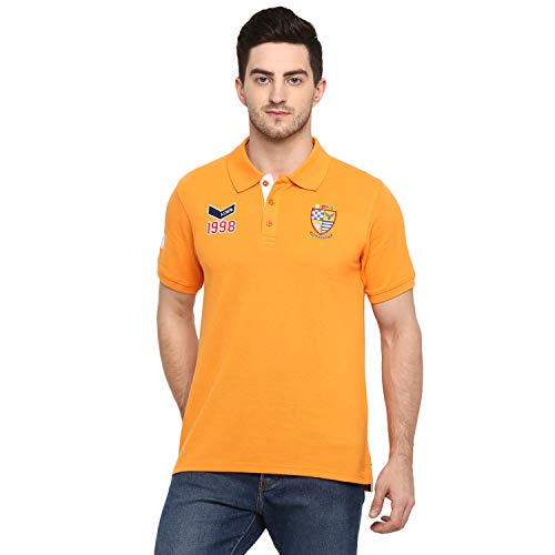 AMERICAN CREW Men's Polo T-Shirt (Orange-AC381-L) - Main Image