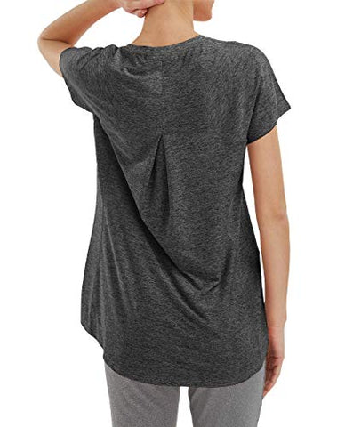 Image of Yoga T-Shirts Womens Sports Tops for Short Sleeve Running Gym Active Wear Black M
