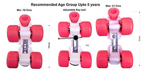 Image of Jaspo Toddlers Baby Kids Junior Pro Adjustable Roller Skates Combo (Up to 5 Years) (Derby Dolls PRO)