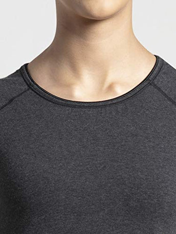 Image of Jockey Women's Plain Regular fit T-Shirt (AW27_Black Melange Large)