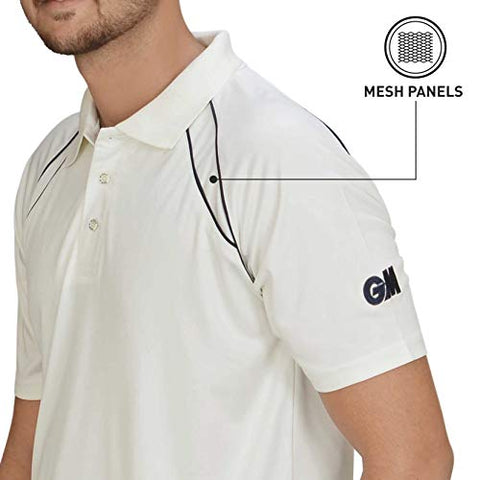 Image of GM 7205 Half Sleeve Cricket T-Shirt Size-X-Large (White/Navy)