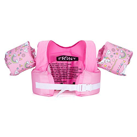 Image of Hutigertech Toddler Swim Vest 30-55 Pounds Boy & Girl, Kids Swim Life Jacket Vest for Pool, Floaties for Toddler, Baby Floats with Arm Wings for Learn-to-Swim Kids Infant