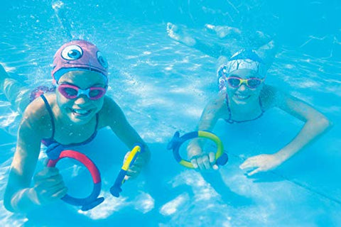 Image of Zoggs Kids Dive Rings Water Confidence Toy, Blue/Yellow/Red/Green