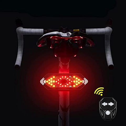 Image of FASTPED ® Bicycle Tail Light USB Rechargable Smart Wireless Remote Control Turn Signal Warning Lamp Bike Taillight